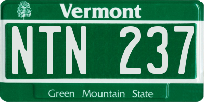 VT license plate NTN237