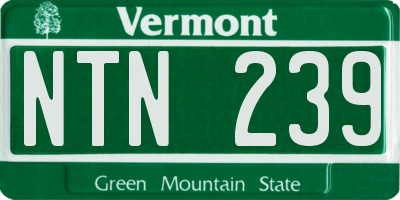 VT license plate NTN239