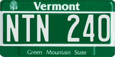 VT license plate NTN240