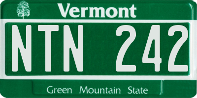 VT license plate NTN242