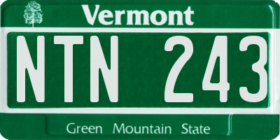 VT license plate NTN243