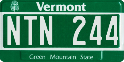 VT license plate NTN244