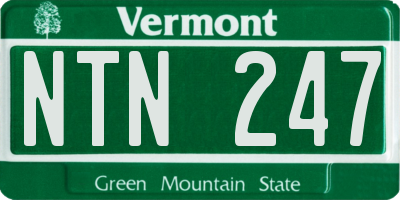 VT license plate NTN247