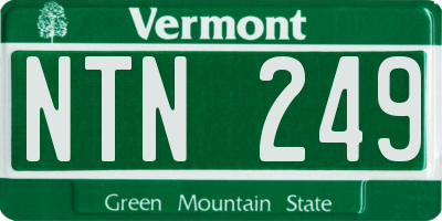 VT license plate NTN249