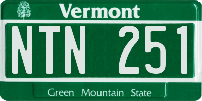 VT license plate NTN251