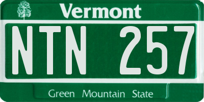 VT license plate NTN257