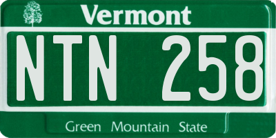 VT license plate NTN258