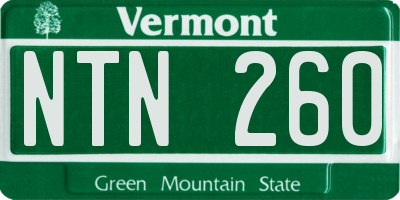 VT license plate NTN260