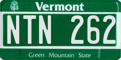 VT license plate NTN262