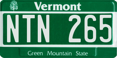 VT license plate NTN265