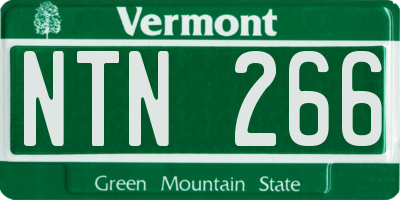 VT license plate NTN266