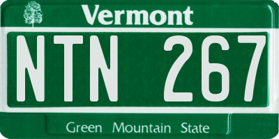 VT license plate NTN267