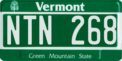 VT license plate NTN268
