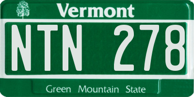 VT license plate NTN278