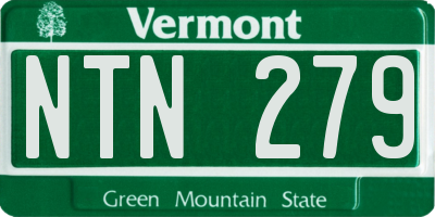 VT license plate NTN279