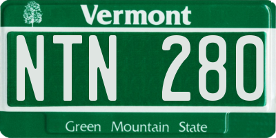 VT license plate NTN280