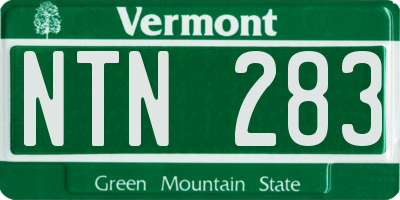 VT license plate NTN283