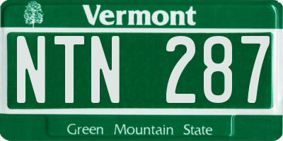 VT license plate NTN287