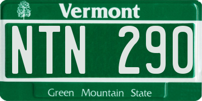 VT license plate NTN290