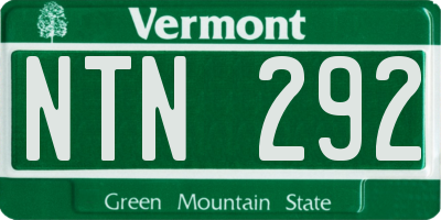 VT license plate NTN292