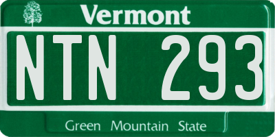 VT license plate NTN293