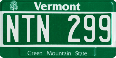 VT license plate NTN299