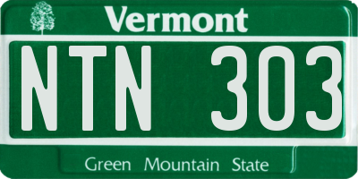 VT license plate NTN303
