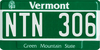 VT license plate NTN306