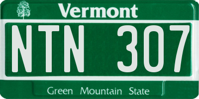 VT license plate NTN307