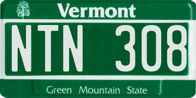 VT license plate NTN308
