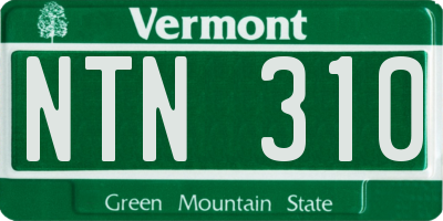 VT license plate NTN310