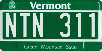VT license plate NTN311
