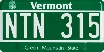 VT license plate NTN315