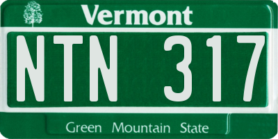 VT license plate NTN317