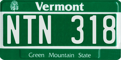 VT license plate NTN318