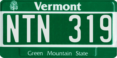 VT license plate NTN319