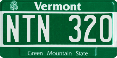 VT license plate NTN320