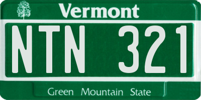 VT license plate NTN321