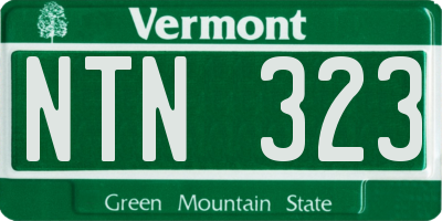 VT license plate NTN323