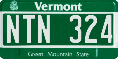 VT license plate NTN324