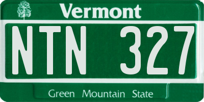 VT license plate NTN327