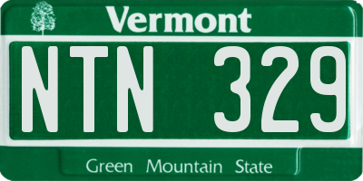 VT license plate NTN329