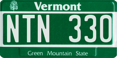 VT license plate NTN330