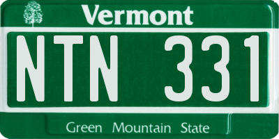 VT license plate NTN331