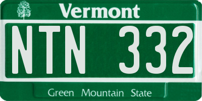 VT license plate NTN332