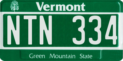 VT license plate NTN334