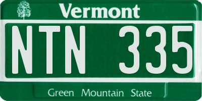 VT license plate NTN335