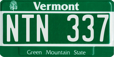 VT license plate NTN337