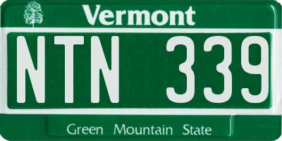 VT license plate NTN339