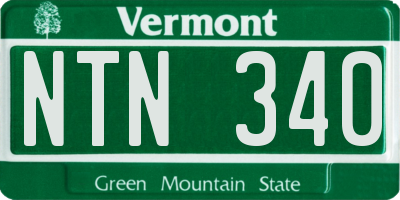 VT license plate NTN340
